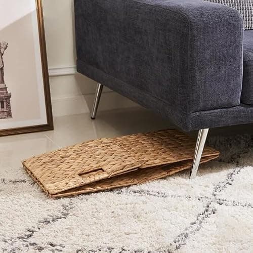 M4DECOR 12x12x12 Storage Cube, Water Hyacinth Storage Baskets, Wicker Storage Baskets for Shelves, Woven Baskets for Storage, Square Wicker Storage Basket for Bedroom, Living Room (4 Packs 12x12in) thumbnail 2