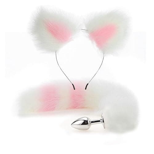 40cm Fox Tail Anal Plug Sexy Plush Cat Ears Headbands Butt Plug Tail Cosplay Sex Toys For Women Anal (Color : F) - F thumbnail 7