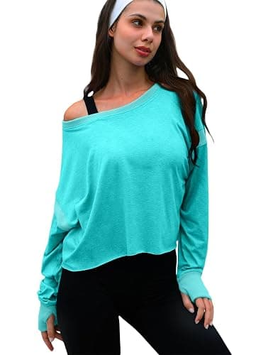 UNIANKIYA Open Back Workout Tops for Women Long Sleeve Cropped Athletic Clothes Gym Running Yoga Low Impact Sports T Shirts thumbnail 2