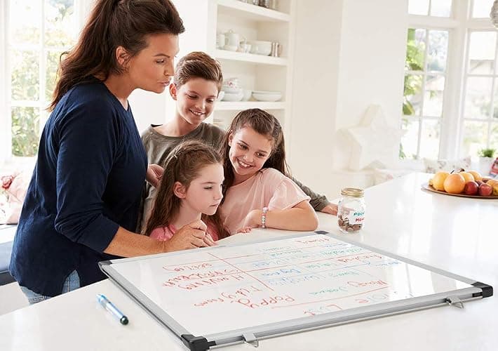 Amazon Basics Large Magnetic Dry Erase Whiteboard with Pen Tray for School, Classroom, Office & Home , 35.4" x 23.6", Aluminum frame thumbnail 9