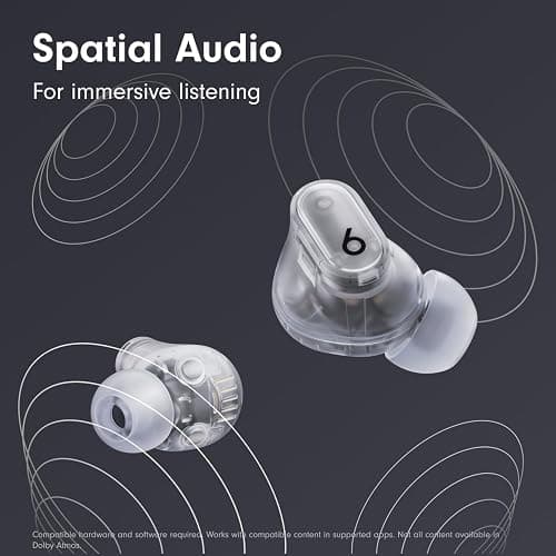 Beats Studio Buds + | True Wireless Noise Cancelling Earbuds, Enhanced Apple & Android Compatibility, Built-in Microphone, Sweat Resistant Bluetooth Headphones, Spatial Audio - Transparent thumbnail 4