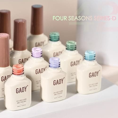GAOY 42 Pcs Gel Nail Polish Kit, Pastel Jelly Pink Green Shimmer Colors All Seasons Gel Nail Polish Set with Glossy & Matte Top Coat and Base Coat for Salon and DIY Manicure at Home thumbnail 6