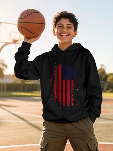 sanatty 3D Print Hoodies for Teen Boys Kids, Graphic Printed Sweatshirt Pullover, 6-16 Years, with Pockets thumbnail 5