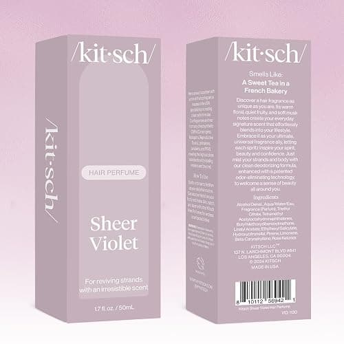 Kitsch Hair Perfume for Women - Sheer Violet | Clean, Deodorizing & Patented Odor-Eliminating Technology Hair Spray & Body Mist - Freshen Hair, Body & Pillows - Raspberry, Soft Musk Scent - 50mL thumbnail 8
