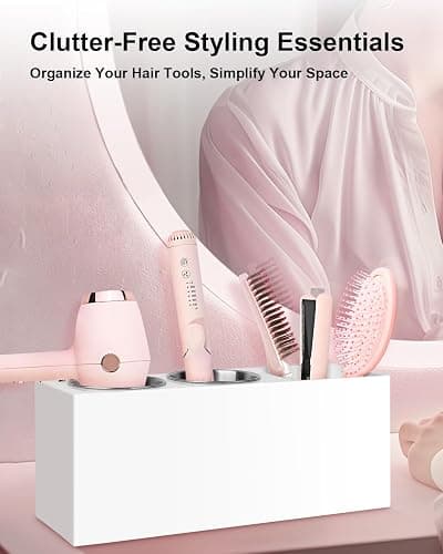Hair Tool Organizer, Hair Dryer Holder with Heatproof Steel Cups, Acrylic Vanity Organizer for Curling Iron, Flat Iron & Hair Brushes, Perfect for Bathroom Countertop or Cabinet Storage thumbnail 3