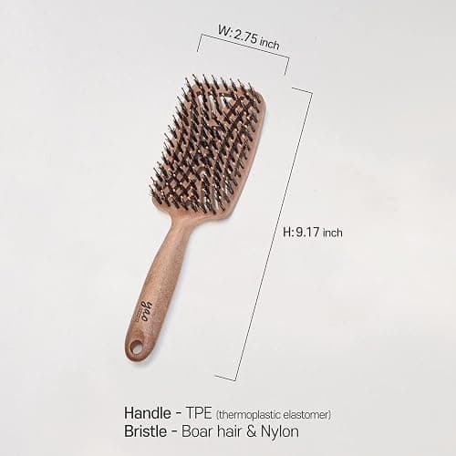 Yao Boar Bristle Hair Brush - Ventilated Thick & Curly Hair Detangler for Women & Kids, Shiny & Textured Hair thumbnail 12