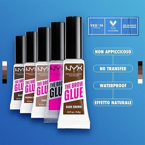 NYX Professional Makeup The Brow Glue, Gel Trasparente per Sopracciglia Effetto Laminazione, Per Ciglia Scolpite dal Finish Naturale, Fino a 16 ore di Tenuta, 5 ml thumbnail 4
