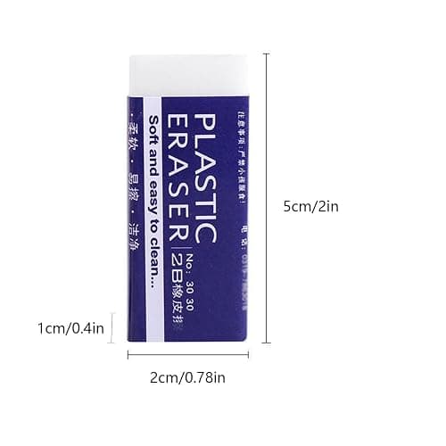 White Erasers, 12 Pack Pencil Erasers Bulk for Supplies Office Prize Gifts (White 12 Pcs) thumbnail 3