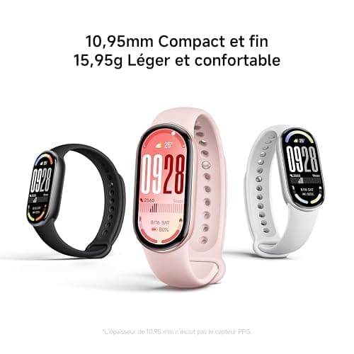 XIAOMI Smart Band 10, Bracelet Connecté, Autonomie 21 jours, rose | Charge rapide, suivi sommeil et santé, 150+ sports, iOS et Android, 5 ATM, garantie 2 ans, cadres multimatériaux thumbnail 5