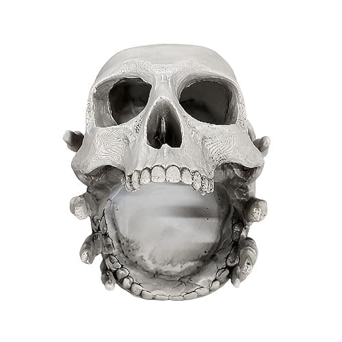 Skull-Shaped Decorative Storage Holder - Gothic Skull Jewelry Holder for Rings, Earrings, Trinkets - Halloween Home Decor, Dark Aesthetic Shelf Display for Bedroom, Living Room, Office (White) thumbnail 9
