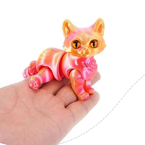 QINGMIAO 3D Printed Cat, Articulated Black Cat Toys for Adult, 3D Print Animals Fidget Toys Decor for Stress Relief, 3D Printing Action Figure Toys for Age15+(Light Purple) thumbnail 5