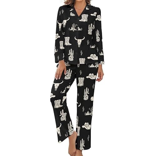 MEIKKO Flat Stylish Mahjong Women's Long-Sleeve Shirt And Full-Length Bottom Pajama Set - Image 1