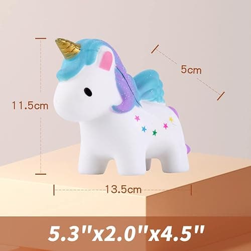 Anboor 5.3" Squishies Unicorn Colored Star Slow Rising Kawaii Scented Squishies Animal Decompression Squeeze Stress Relief Hop Props, Decorative Props Large Collection Toy for Kids 1 Pcs Color Random thumbnail 2