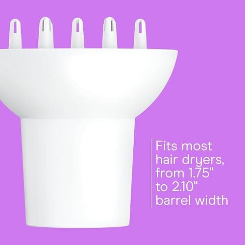 Conair Double Ceramic Universal Diffuser Attachment for Hair Dryer, Volumizing Universal Blow Dryer Diffuser for Frizz-Free Curls, Fits Dryers with Nozzles from 1.75" to 2.1", White thumbnail 3