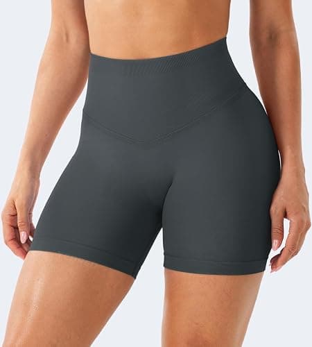 YEOREO Workout Shorts Womens Butt Lifting 4.5" Seamless Hidden Scrunch High Waist Gym Tummy Control Christiy Biker Shorts thumbnail 2