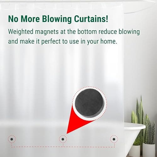 Bowery Home, NOT Made in China, Eco-Friendly Recycled PEVA Shower Curtain Liner – Waterproof, Sustainable, Non-Toxic, Odorless with Rust-Proof Grommets - 72x72in, 4G – Frosted thumbnail 5