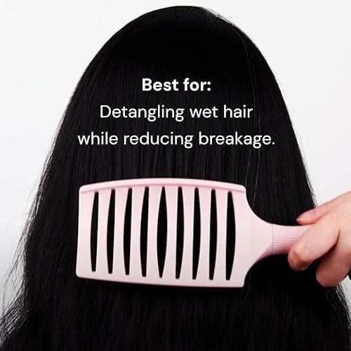 L'ANGE HAIR Siena Wide Curved Vented Hair Brush | Detangle with Nylon Bristles Best for Tangles and Knots Ideal Men Women Brushes Airflow Blush thumbnail 3