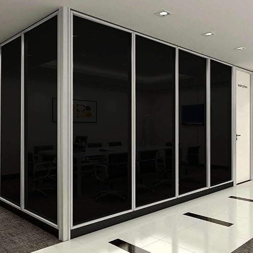 Transparent Decorative Window Film Anti UV Colorful Adhesive Vinyl Heat Insulation Solar Window Tinting Sheets Glass Film for Christmas Home Decoration, 17.7Inch x 78.7Inch, Black thumbnail 2