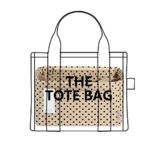 ZTUJO Purse Organizer Insert For Handbags, Silky Touching Bag Organizer Insert With Bottle Holder, Perfect for Speedy, Neverfull, Tote,ONTHEGO,Artsy,Handbag and More (small, Brown polk dots Beige) thumbnail 3