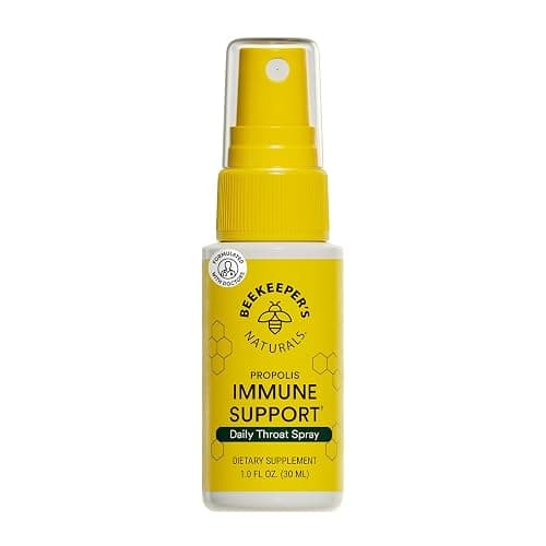 Propolis Throat Spray by Beekeeper's Naturals - 95% Bee Propolis Extract, Natural Immune Support & Sore Throat Relief - Antioxidants, Keto, Paleo, Gluten-Free (1.0 oz)(Pack of 1) - Image 1