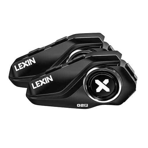 LEXIN G2P Motorcycle Helmet Bluetooth Headset, Group Intercom Communication Systems, FM Radio/ 6 Shells/Universal Pairing/Private Talk/Noise Cancellation, Fit for Snowmobile/ATV, 2 Pack - Image 1