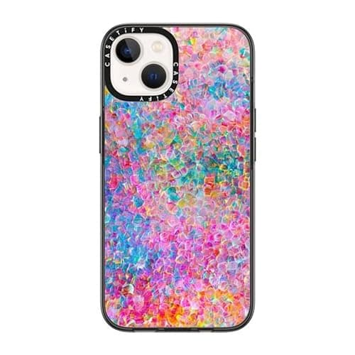CASETiFY Compact Case for iPhone 14 [Lightweight / 4 ft. 2X Military Grade Drop Protection/Slim] - My Neon Summer - Clear Black - Image 1