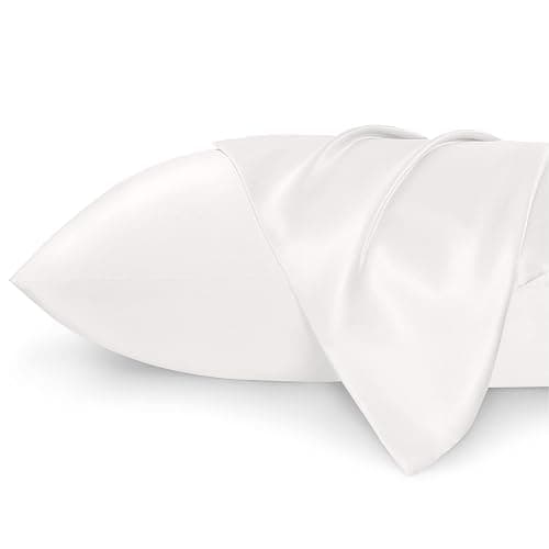 Bedsure Satin Pillowcase for Hair and Skin Queen - Ivory Silky Pillowcase 2 Pack with Envelope Closure, Similar to Silk Pillow Cases, Gifts for Women Men, 20x30 Inches, 2pcs - Image 1