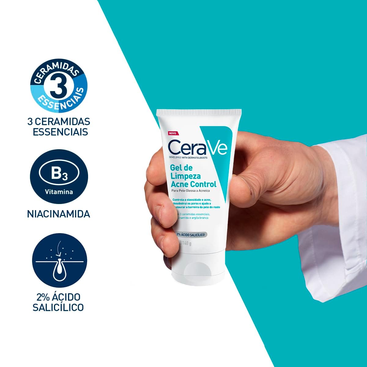 Cerave, Gel de Limpeza Acne Control com Niacinamida e Ácido Salicílico thumbnail 8