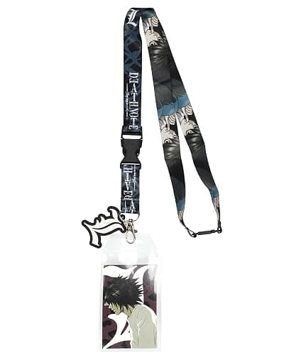 Death Note Detective L Anime Lanyard ID Badge Holder with 2' Rubber Charm - Image 1