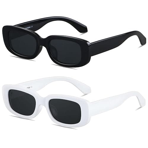 ANDWOOD Rectangle Sunglasses for Women Square Frames Trendy Retro Vintage 90s UV Protection Sun Glasses Small Face - Image 1