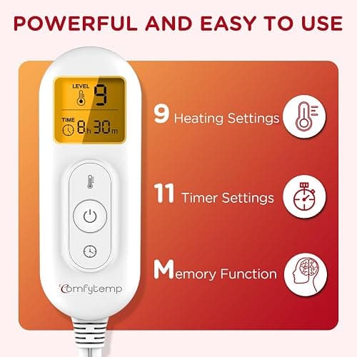 Heating Pad for Back, Comfytemp Fathers Day Dad Gifts for Men, Large Electric Lower Back Heating Pad, FSA Eligible HSA Heat Pads for Women Mom Period Lumbar Abdomen, XL Heated Belt — 11 Auto-Off, Grey thumbnail 3