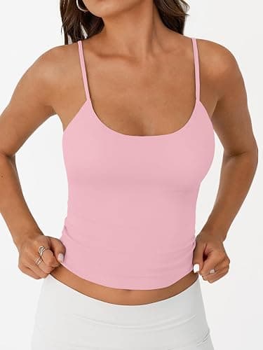 Trendy Queen Womens Double Lined Adjustable Spaghetti Strap Tank Tops for Summer Going Out thumbnail 2