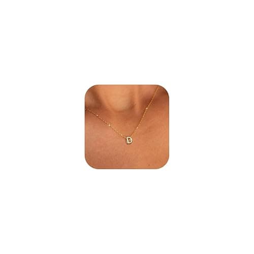 CUEZIY Initial Necklaces for Women Bubble Gold Silver Letter Necklace Dainty Personalized Charm Pendant Name Necklace Cute Non Tarnish Fashion Accessories Teen Gift Trendy Stuff Jewelry Gifts - Image 1