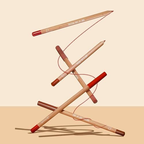 Espoce Lip Liner Set, 12Pcs Pure Natural Oak Brown Pink Red Series Lip Liners, Smooth and High Pigmented Lip Makeup Pencil thumbnail 7
