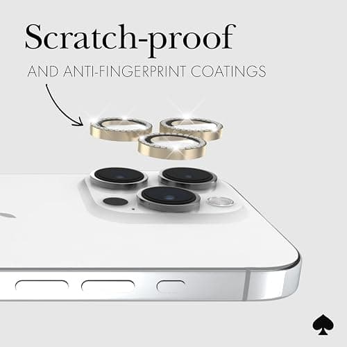 kate spade new york iPhone 15 Pro/iPhone 15 Pro Max Camera Lens Protector with Aluminum Rings - Crystal thumbnail 6