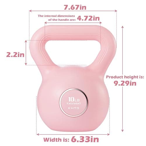 KHTO Kettlebells Fitness Exercise-Pink Strength Training Kettlebell Sets,Dumbbell Weights for Home Gym Equipment thumbnail 3