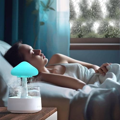 COLORLIFE Rain Cloud Mushroom Humidifier Lamp – Soothing Waterfall Night Light with Rain Sounds, Sleep Aid & Relaxation Desk Lamp, Ideal Gift for Kids, Men, Women – Perfect for Birthday, Holiday thumbnail 6