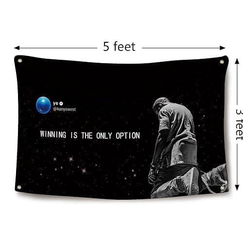 Kanye Rapper Flag for Room 3×5 Feet Funny Flag Banner Winning Is The Only Option Wall Hanging Decor for Bedroom College Dorm Room Decor thumbnail 2