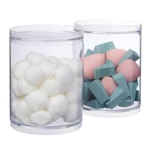 STORi Bella Tall Scrunchie Holder | Stackable Clear Plastic Container (Set of 2) Round Vanity Storage Organizers with Lids for Hair Accessories & Beauty Supplies | Made in USA thumbnail 8