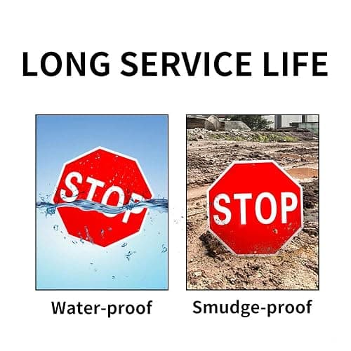 Enjoyist Stop Sign Street Slow Warning Sign 12"x 12" 40 Mil Rust Free Aluminum – Reflective, UV Protected and Weatherproof thumbnail 5