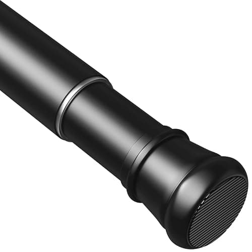 Curtain Poles No Drilling Adjustable Shower Poles Extendable Anti-Slip Ends Tension Rod For Curtain Pole For Wardrobe,Bathroom Black 67-90CM - Image 1
