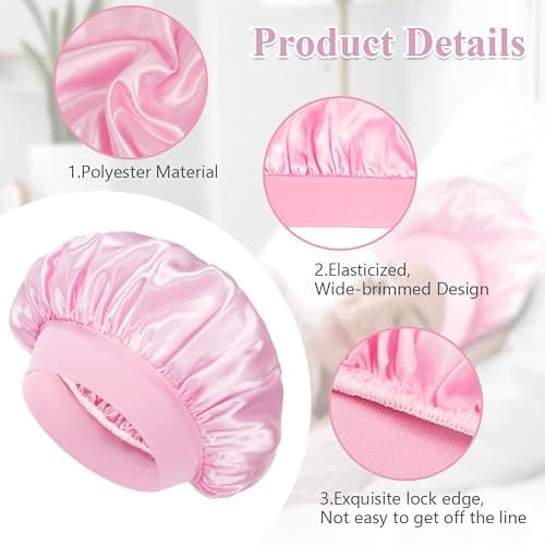 flintronic Satin Haarhaube, Satin Seiden Schlafmütze, Nacht Schlafhaube, Schlafhaube Haare Schützen, Satinhaube Zum Schlafen, Für Damen Und Mädchen thumbnail 4
