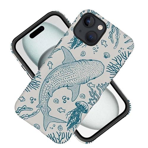 DAIZAG Case Compatible with for iPhone 14,Whale Shark Ocean Coral Reefs Jellyfish Phone Case for iPhone 14 for Girl Women Boy Men thumbnail 2