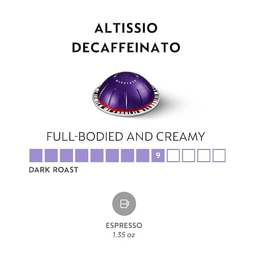 Nespresso Capsules Vertuo, Altissio Decaffeinato, Dark Roast Espresso, 50-Count Espresso Pods, Brews 1.35 oz. thumbnail 2
