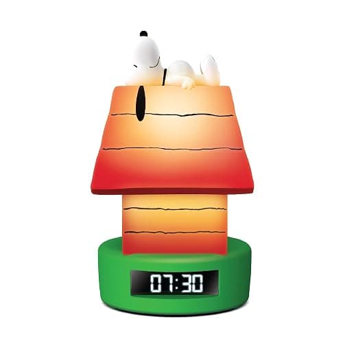 Peanuts Snoopy Doghouse LED Alarm Clock – USB Powered Digital Clock with Warm White Lighting, Snooze Function, and LED Display thumbnail 3
