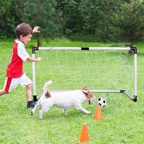 WY8 Kids Football Goals Junior Soccer Football Goals Nets, football goals for kids Children Junior Fun Football Training Practice 120CM thumbnail 3