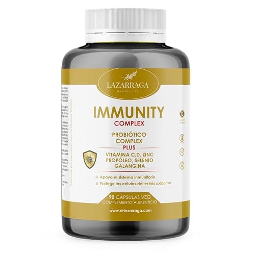 IMMUNITY DEFENSAS COMPLEX 6 EN 1 con Vitamina C + Vitamina D + Propóleo + Zinc + Selenio + Probióticos y Prebióticos + Galangina | Apoya el Sistema Inmunológico l 90 Cápsulas Veganas | 3 meses - Image 1
