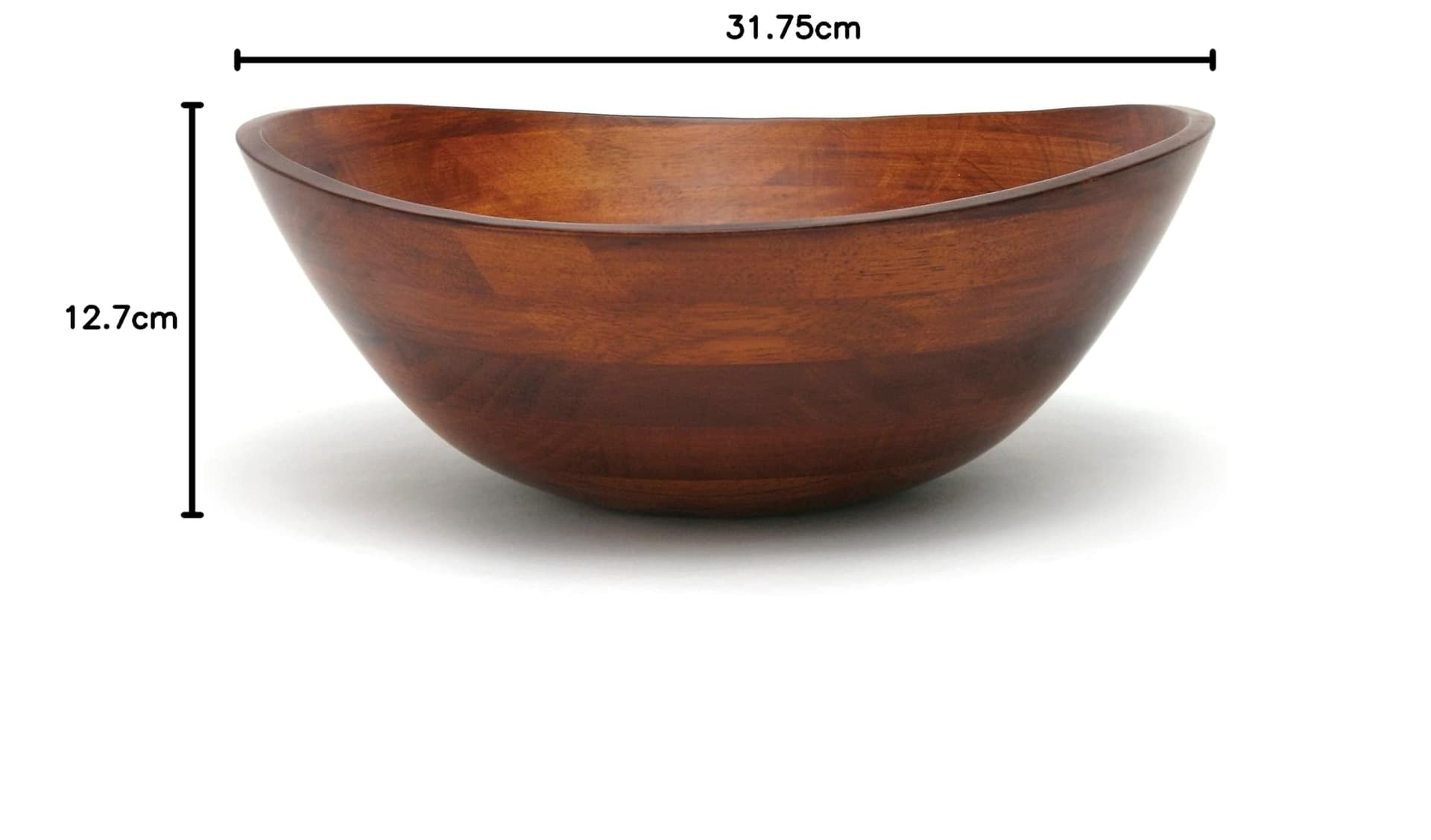 Lipper International Cherry Finished Wavy Rim Serving Bowl for Fruits or Salads, Matte, Large, 13" x 12.5" x 5", Single Bowl thumbnail 10
