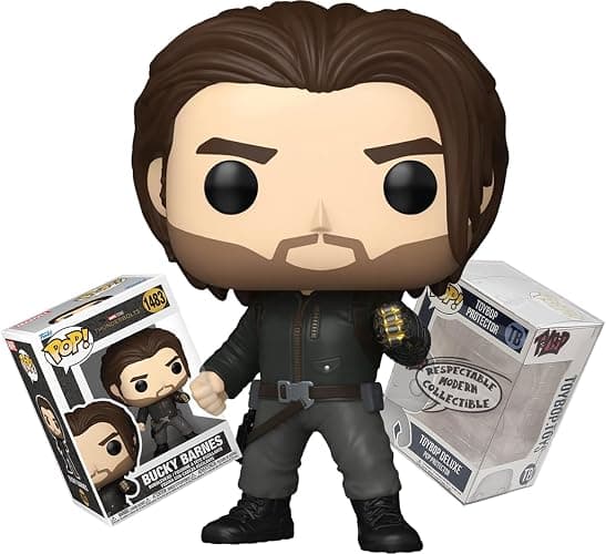 Funko Bucky Barnes Thunderbolts with Golden Vibranium Arm + ToyBop Protector: Pop! Marvel Movies MCU Vinyl Figure (Bundled with Pro-Deluxe Pop Protector Collector Case Box Gift Set) - Image 1