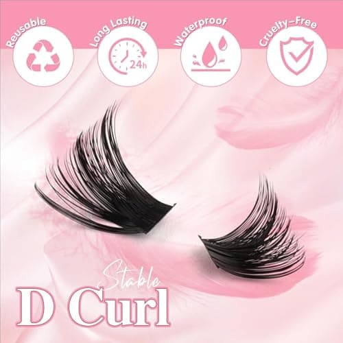 Sixstarhair Individual Eyelashes Kit 544Pcs Lash Clusters with Glue and Remover Volume Clusters Lashes Book Kit D Curl Eyelash Extensions for DIY at Home 10-16mm (60+100+120+150D) thumbnail 8